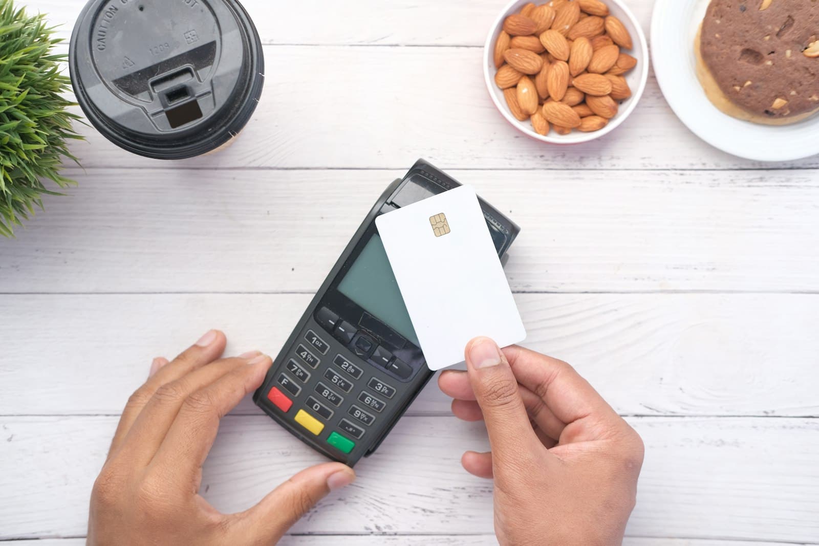 Illustration of a credit score gauge and credit card representing credit score ranges and improvement